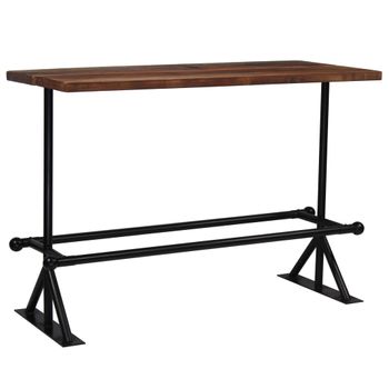 Mesa De Bar Madera Maciza Reciclada Marrón Oscuro 150x70x107 Cm Vidaxl