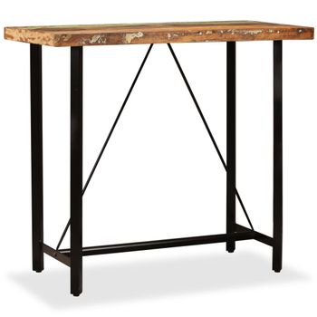 Mesa De Bar De Madera Maciza Reciclada 120x60x107 Cm Vidaxl