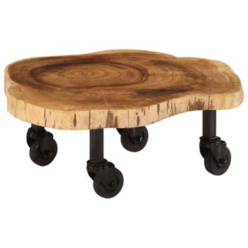 Mesa De Centro De Madera De Acacia Maciza 60x55x25 Cm Vidaxl