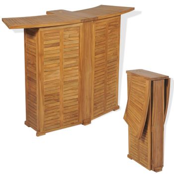 Mesa De Bar Plegable De Madera Teca Maciza 155x53x105 Cm Vidaxl