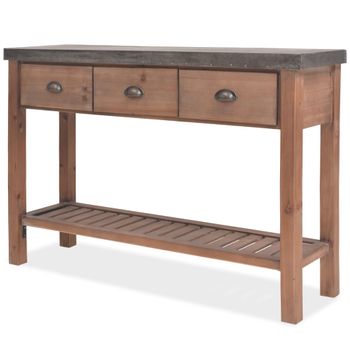 Mesa Consola De Madera De Abeto Maciza 122x35x80 Cm Vidaxl