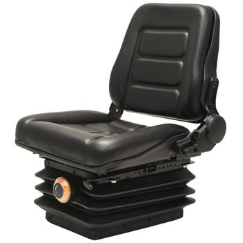 Asiento De Tractor Con Suspensión Respaldo Ajustable Negro Vidaxl