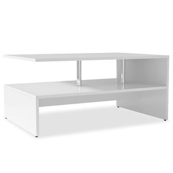 Mesa De Centro De Madera Contrachapada 90x59x42cm Blanca Vidaxl