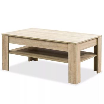 Mesa De Centro De Madera Aglomerada 110x65x48 Cm Color Roble Vidaxl