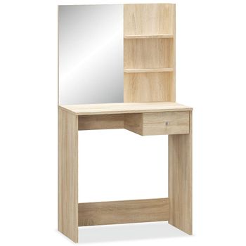 Tocador De Madera De Ingeniería Roble 75x40x141 Cm Vidaxl