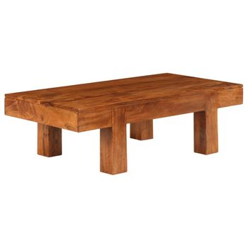 Mesa De Centro Madera Maciza Acacia Acabado Miel 100x50x30 Cm Vidaxl