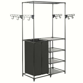 Perchero Burro Vallø Con 1 Estante Metal 145 X 89 X 35 Cm Negro [en.casa]  con Ofertas en Carrefour