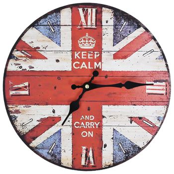 Reloj Vintage De Pared Con Flores Uk 30 Cm Vidaxl