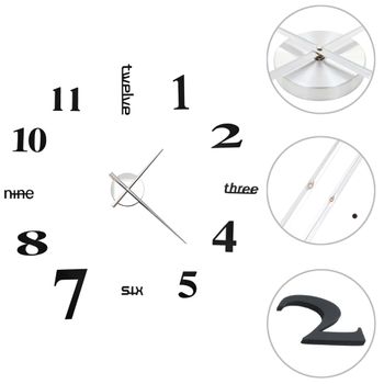 Reloj 3d De Pared Con Diseño Moderno 100 Cm Xxl Negro Vidaxl