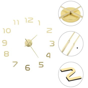 Reloj De Pared 3d Con Diseño Moderno 100 Cm Xxl Dorado Vidaxl