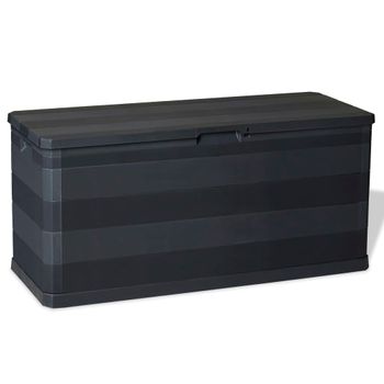 Caja De Almacenamiento De Jardín Negra 117x45x56 Cm Vidaxl