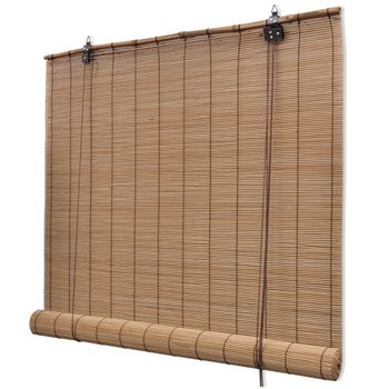 Persiana Enrollable De Bambú Marrón 150x160 Cm Vidaxl