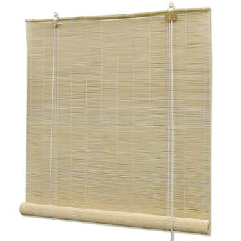 Persiana Enrollable De Bambú Color Natural 140x220 Cm Vidaxl