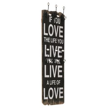 Perchero De Pared Love Life Con 6 Ganchos 120x40 Cm Vidaxl