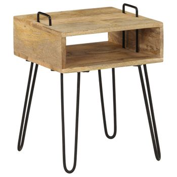 Mesita De Noche De Madera Maciza De Mango 40x34x47 Cm Vidaxl