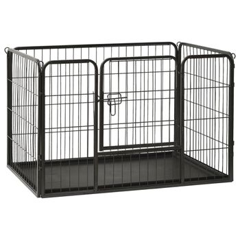 Corral Para Perros Cachorros Acero 91,5x59x61 Cm Vidaxl