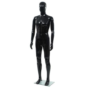 Maniquí De Hombre Completo Base Vidrio Negro Brillante 185 Cm Vidaxl