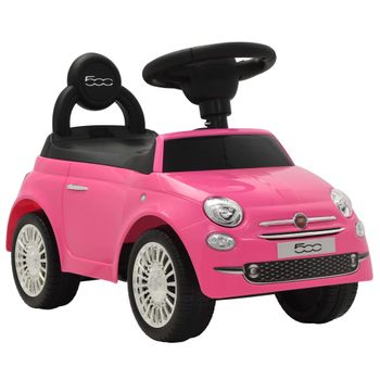 Coche Correpasillos Fiat 500 Rosa Vidaxl