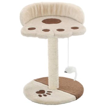 Rascador Para Gatos Con Poste De Sisal 40 Cm Beige Y Marrón Vidaxl