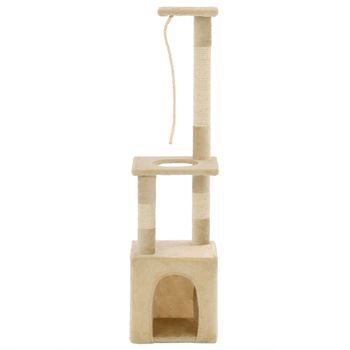 Rascador Para Gatos Con Poste Rascador De Sisal 109 Cm Beige Vidaxl