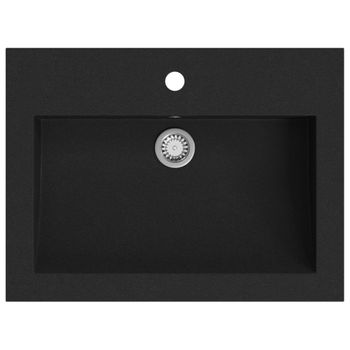 Lavabo De Granito Negro 600x450x120 Mm Vidaxl