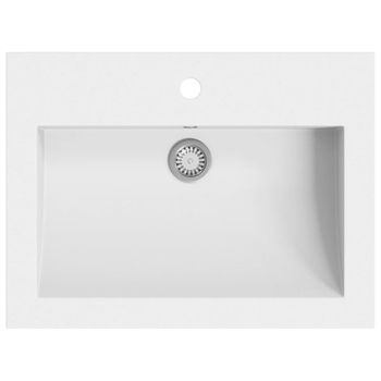 Lavabo De Granito Blanco 600x450x120 Mm Vidaxl