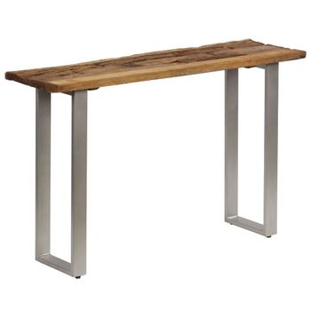 Mesa Consola Madera Reciclada Y Acero 120x35x76 Cm Vidaxl