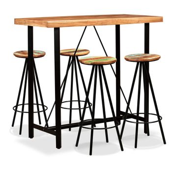 Set De Muebles De Bar 5 Piezas Madera De Acacia Y Reciclada Vidaxl