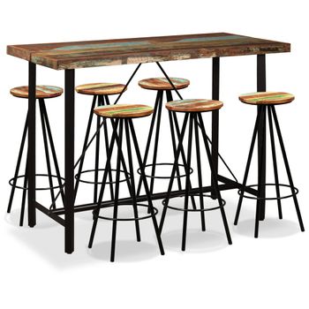 Set De Muebles De Bar 7 Piezas Madera Reciclada Vidaxl