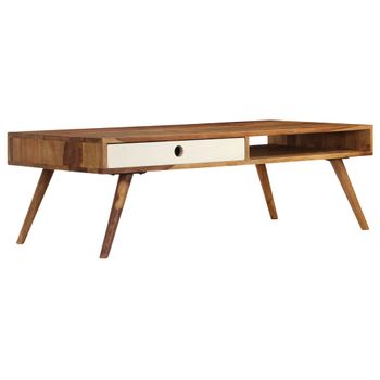 Mesa De Centro De Madera Maciza De Sheesham 110x50x35 Cm Vidaxl