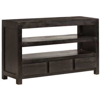 Mueble Para Tv Madera Maciza Acacia Marrón Oscuro 90x30x55 Cm Vidaxl