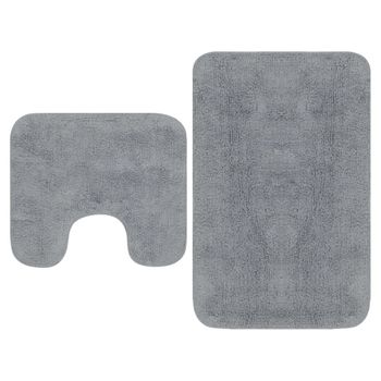 Conjunto De Alfombras De Baño De Tela 2 Piezas Gris Vidaxl