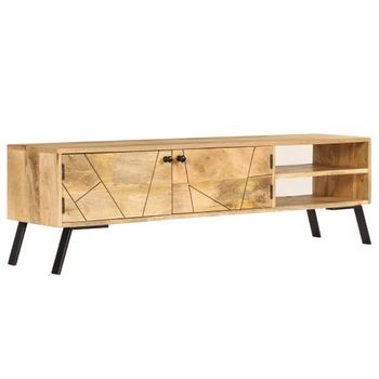 Mueble De Tv Madera Maciza De Mango 140x30x40 Cm Vidaxl