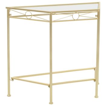 Mesa Auxiliar De Estilo Vintage Metal 87x34x73 Cm Dorada Vidaxl