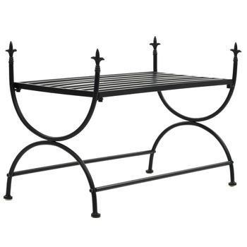 Banco De Estilo Vintage Metal  83x42x55 Cm Negro Vidaxl