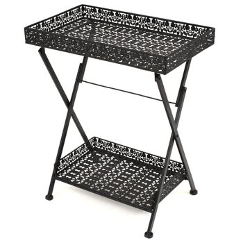 Mesa De Centro Plegable Estilo Vintage Metal 58x35x72 Cm Negro Vidaxl