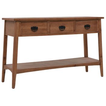 Mesa Consola De Madera De Abeto Maciza Marrón 126x40x77,5 Cm Vidaxl