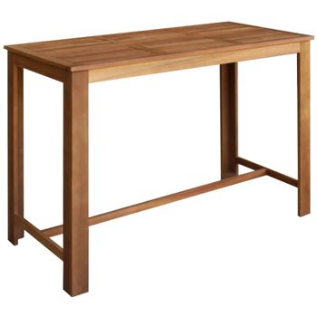 Mesa De Bar De Madera De Acacia Maciza 150x70x105 Cm Vidaxl