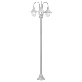 Farolas De Jardín Con 3 Luces Aluminio Blanca E27 220 Cm Vidaxl