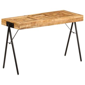 Mesa De Escritorio De Madera Maciza De Mango 118x50x75 Cm Vidaxl