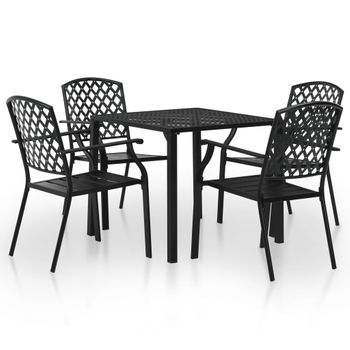 Mesa Redonda De Jardín De Cerámica Metal Ø60x71 Cm-outsunny. Negro con  Ofertas en Carrefour