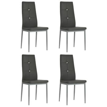 Pack 2 Sillas Comedor Cocina Salon Estilo Moderno Tela Color Gris Patas  Metal Efecto Madera 98x42x48 Cm con Ofertas en Carrefour