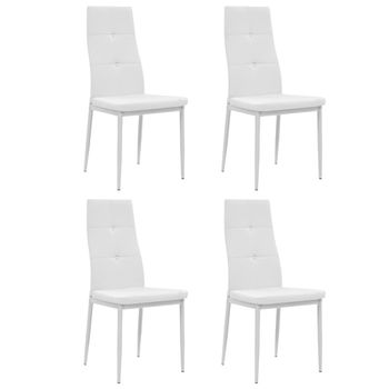 VidaXL Sillas de comedor plegables 6 unidades cuero sintético blanco