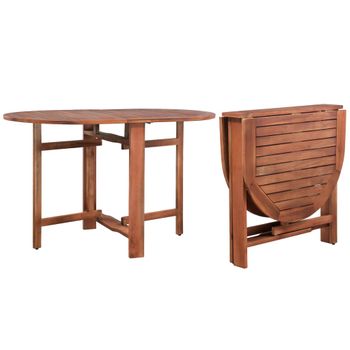 Mesa De Jardín De Madera De Acacia Maciza 120x70x74 Cm Vidaxl