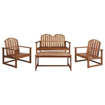 Set De Muebles De Jardín 4 Piezas Madera Maciza De Acacia Vidaxl