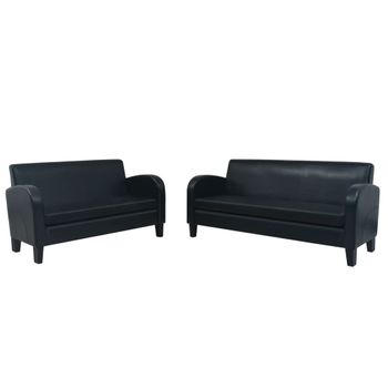 Conjunto De Sofás 2 Piezas Cuero Sintético Negro 139 X 70 X 76 Cm Vidaxl