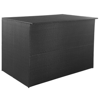 Caja De Almacenaje Jardín Ratán Sintético Negro 150x100x100 Cm Vidaxl