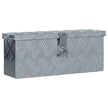 Caja De Aluminio 48,5x14x20 Cm Plateada Vidaxl