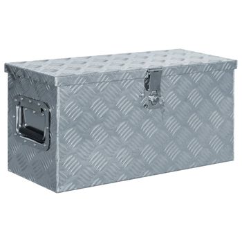 Caja De Aluminio 61,5x26,5x30 Cm Plateada Vidaxl