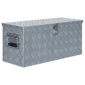 Caja De Aluminio 80x30x35 Cm Plateada Vidaxl